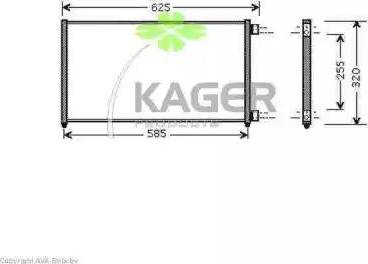 Kager 945155 - Kondensators, Gaisa kond. sistēma www.autospares.lv