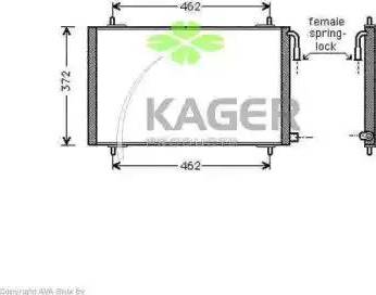 Kager 945292 - Kondensators, Gaisa kond. sistēma www.autospares.lv