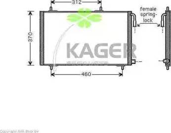 Kager 945297 - Kondensators, Gaisa kond. sistēma www.autospares.lv