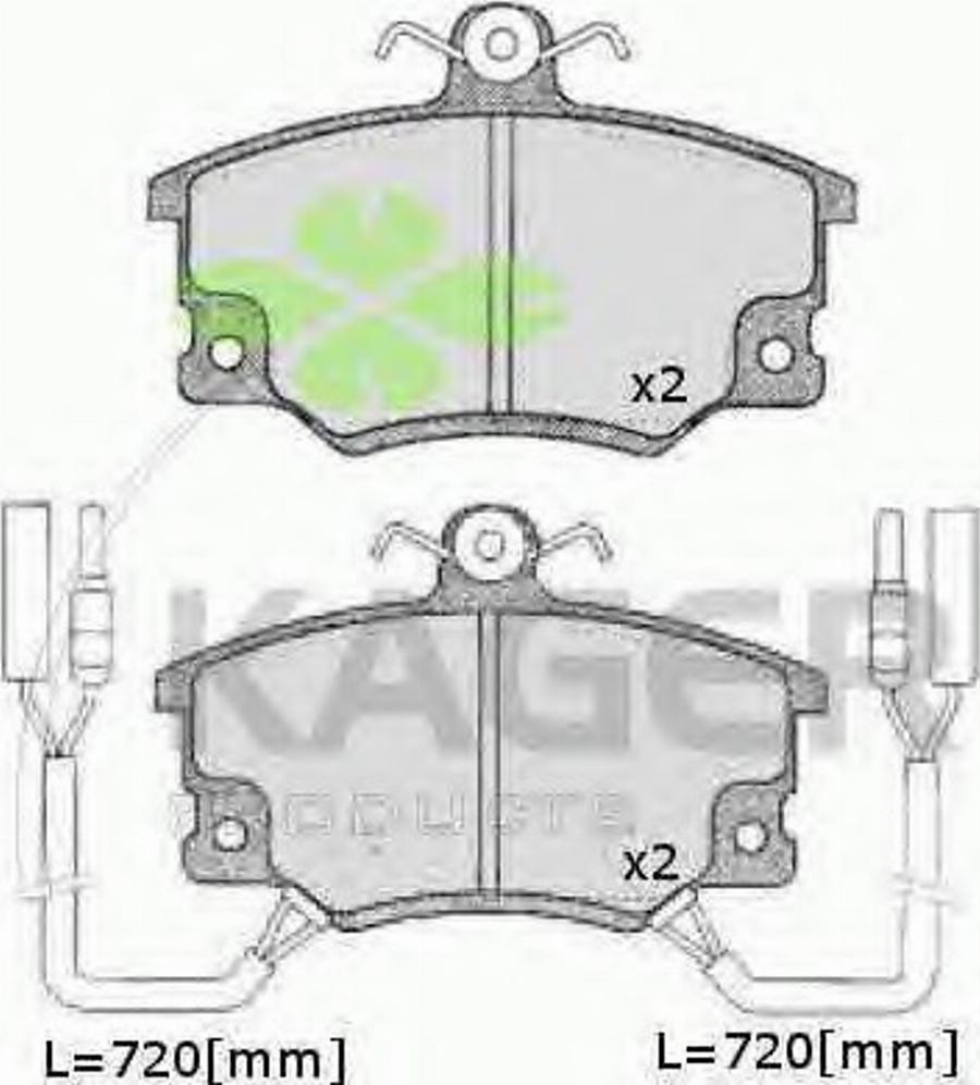 Kager 35-0451 - Bremžu uzliku kompl., Disku bremzes autospares.lv