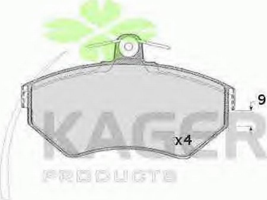 Kager 35-0484 - Bremžu uzliku kompl., Disku bremzes www.autospares.lv