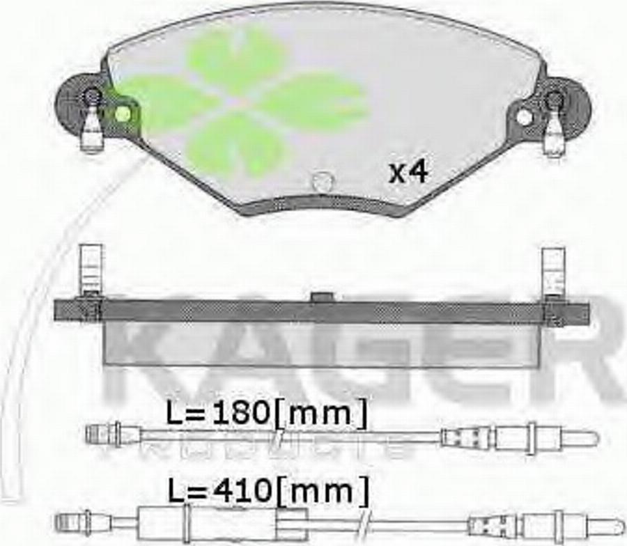 Kager 35-0548 - Тормозные колодки, дисковые, комплект www.autospares.lv