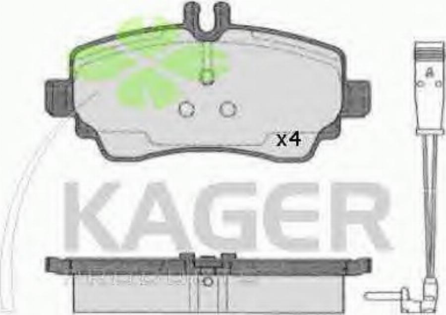 Kager 35-0505 - Bremžu uzliku kompl., Disku bremzes www.autospares.lv