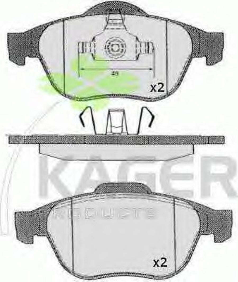 Kager 350533 - Bremžu uzliku kompl., Disku bremzes www.autospares.lv