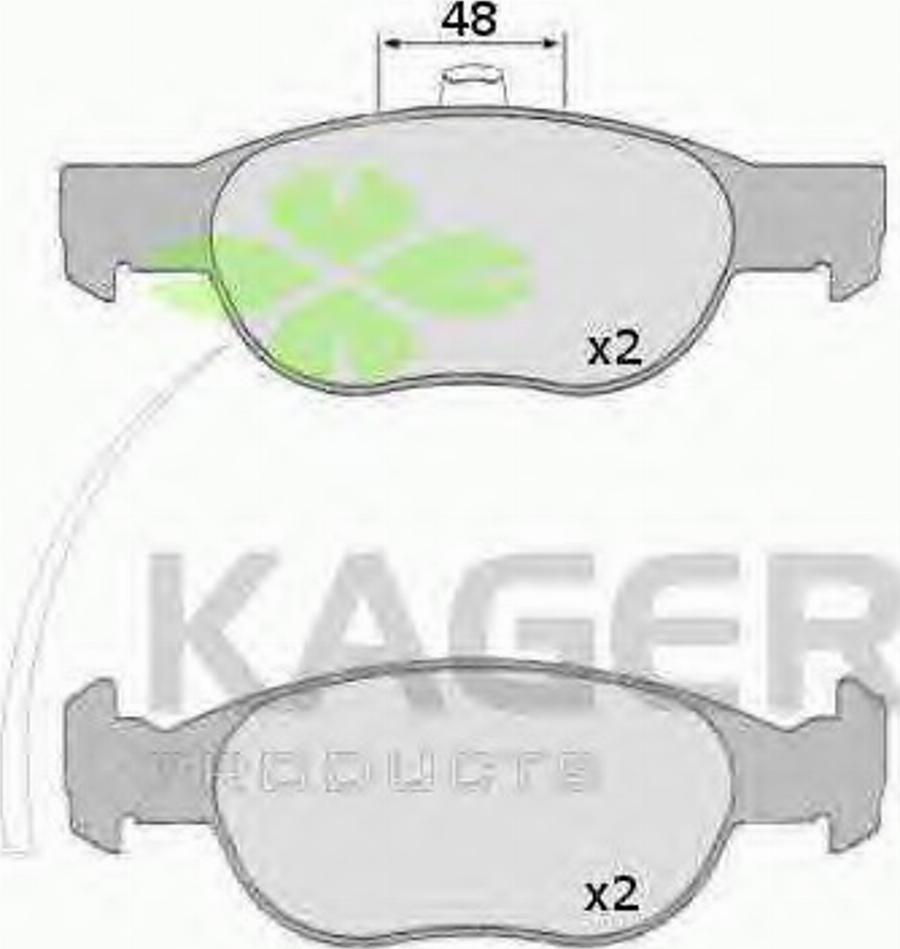 Kager 35-0641 - Bremžu uzliku kompl., Disku bremzes www.autospares.lv