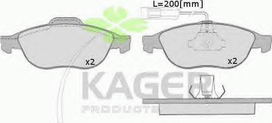 Kager 35-0643 - Brake Pad Set, disc brake www.autospares.lv