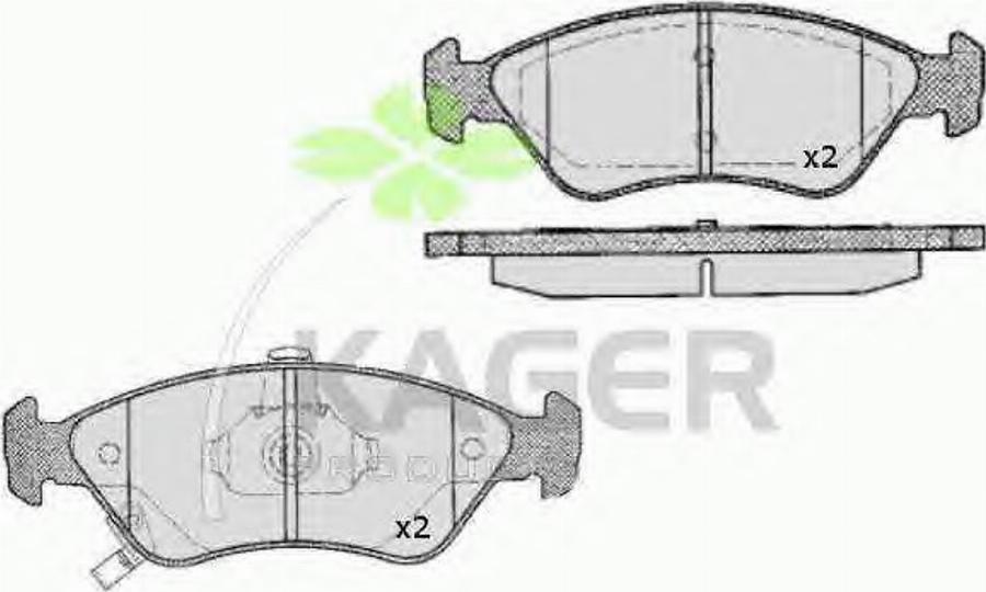 Kager 350657 - Тормозные колодки, дисковые, комплект www.autospares.lv