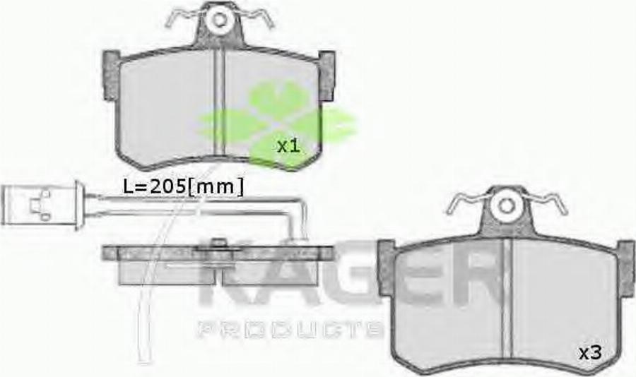 Kager 35-0668 - Brake Pad Set, disc brake www.autospares.lv