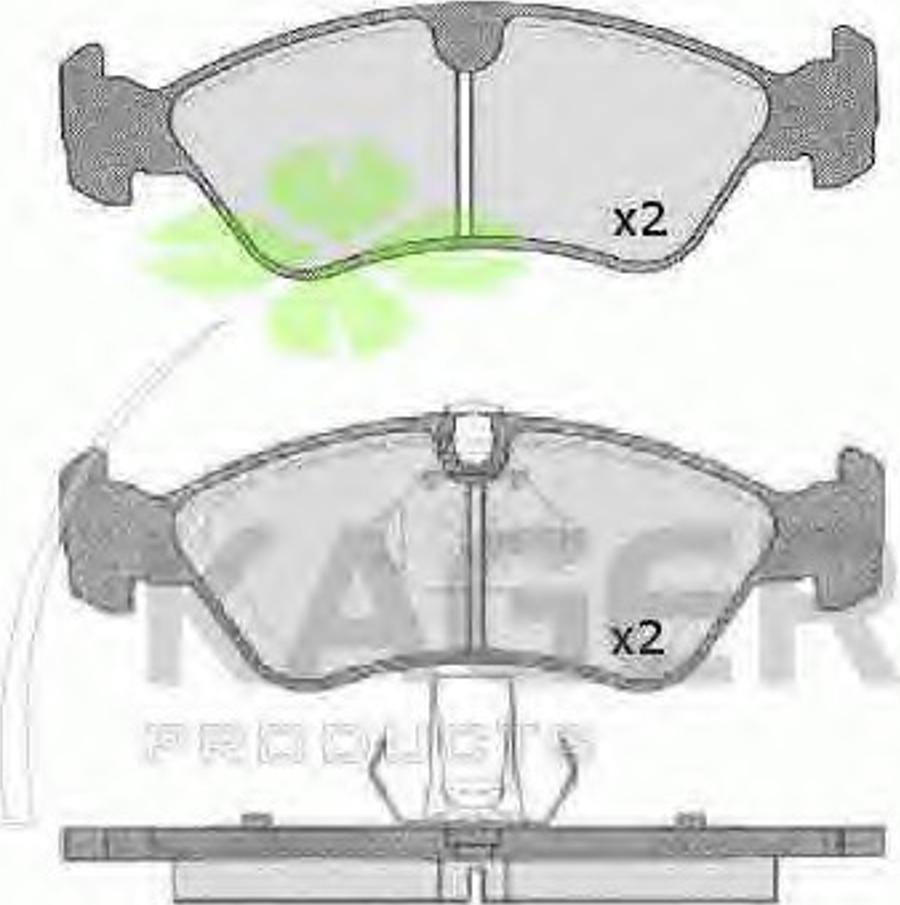 Kager 35-0047 - Bremžu uzliku kompl., Disku bremzes autospares.lv