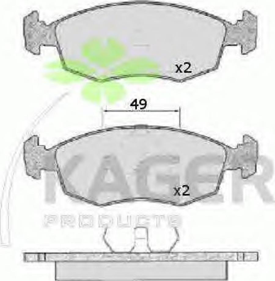 Kager 350060 - Тормозные колодки, дисковые, комплект www.autospares.lv