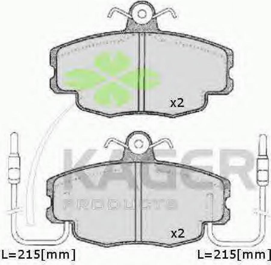 Kager 35-0005 - Bremžu uzliku kompl., Disku bremzes www.autospares.lv