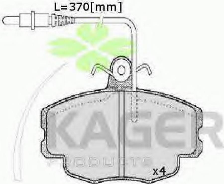 Kager 35-0001 - Brake Pad Set, disc brake www.autospares.lv