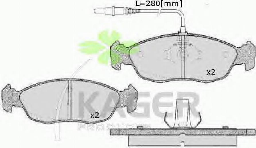 Kager 35-0010 - Bremžu uzliku kompl., Disku bremzes www.autospares.lv