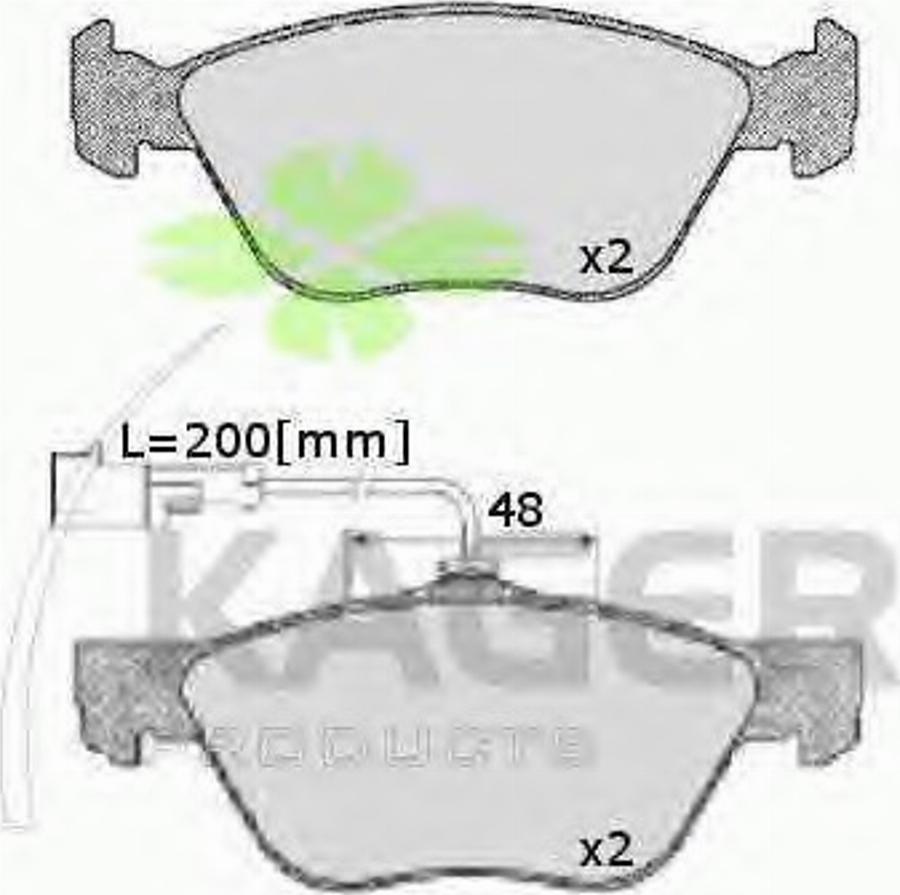 Kager 35-0088 - Тормозные колодки, дисковые, комплект www.autospares.lv