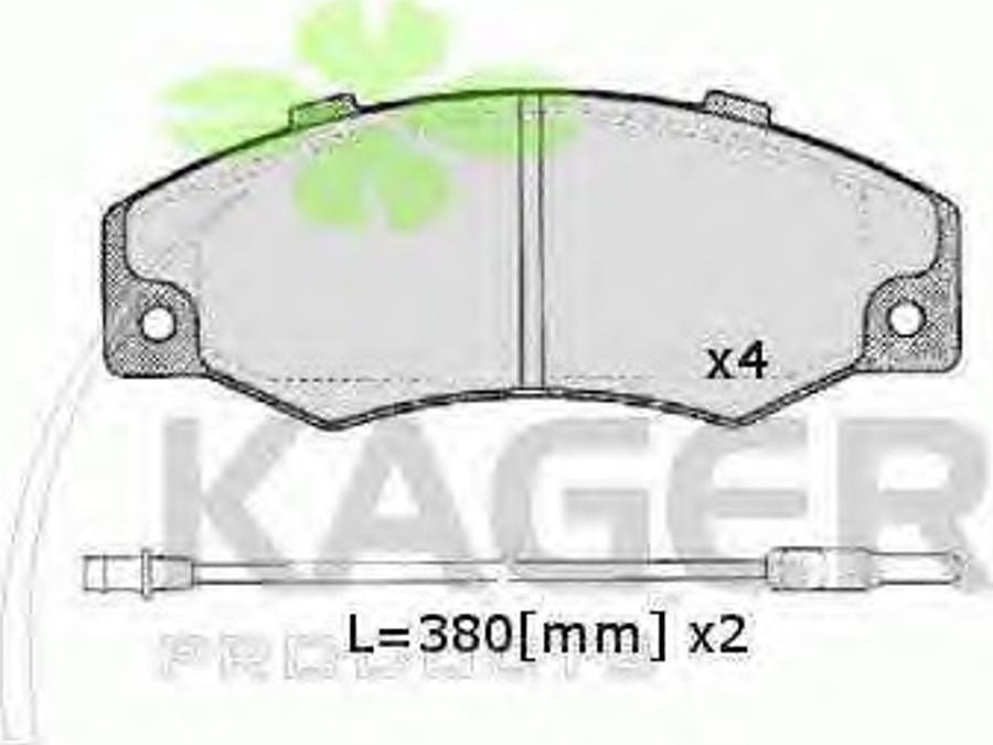 Kager 35-0038 - Bremžu uzliku kompl., Disku bremzes www.autospares.lv