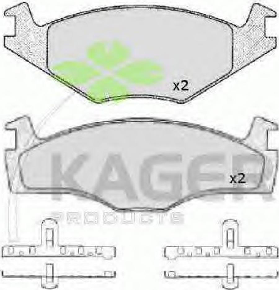 Kager 350023 - Тормозные колодки, дисковые, комплект www.autospares.lv