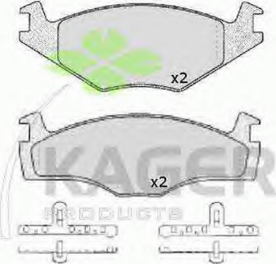 Kager 35-0072 - Bremžu uzliku kompl., Disku bremzes www.autospares.lv