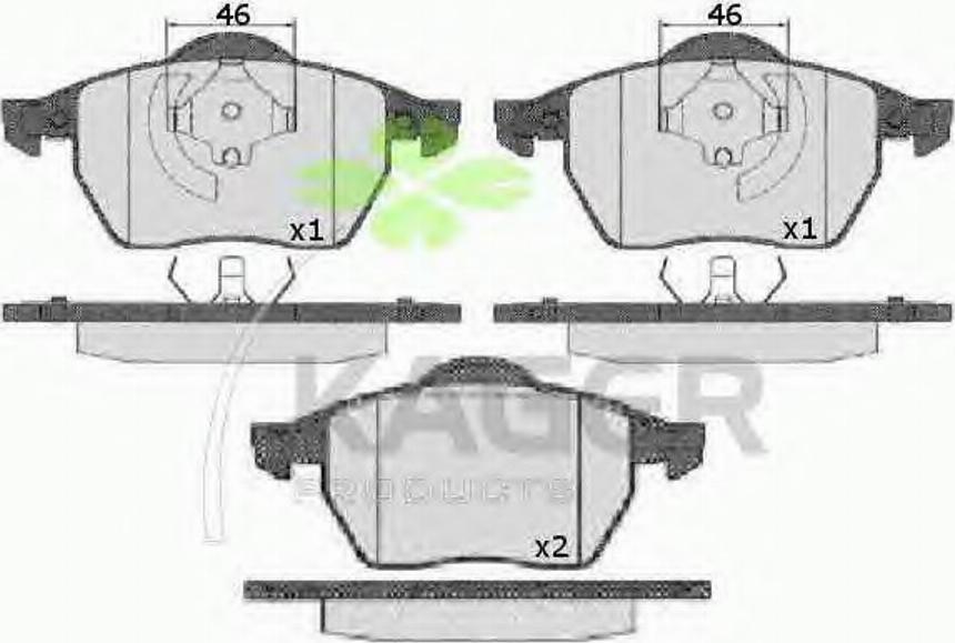 Kager 35-0116 - Тормозные колодки, дисковые, комплект www.autospares.lv