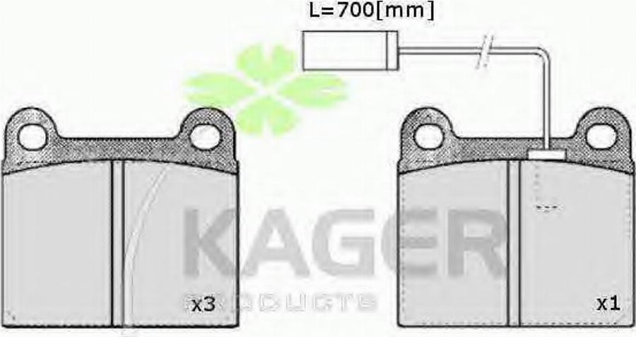 Kager 35-0367 - Bremžu uzliku kompl., Disku bremzes www.autospares.lv