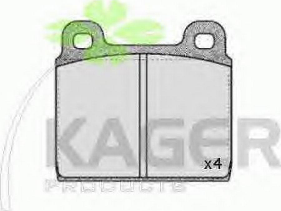 Kager 35-0319 - Тормозные колодки, дисковые, комплект www.autospares.lv