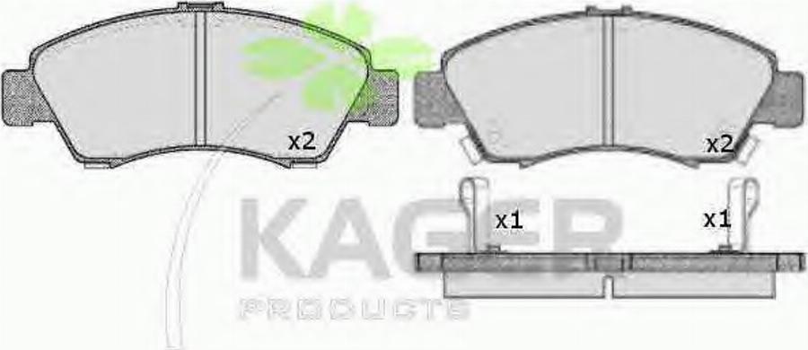 Kager 35-0298 - Bremžu uzliku kompl., Disku bremzes www.autospares.lv