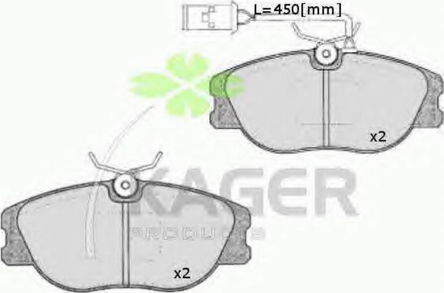 Kager 35-0240 - Тормозные колодки, дисковые, комплект www.autospares.lv