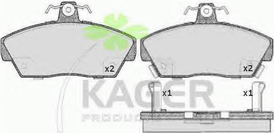 Kager 35-0263 - Brake Pad Set, disc brake www.autospares.lv