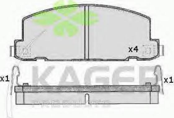 Kager 35-0219 - Bremžu uzliku kompl., Disku bremzes www.autospares.lv