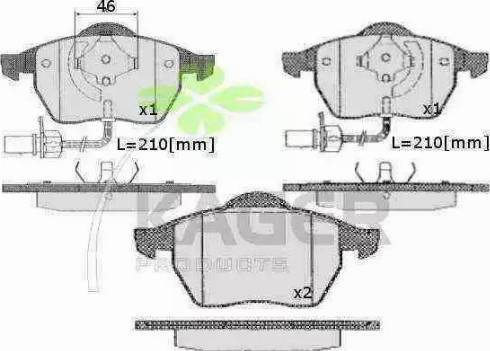 Kager 35-0217 - Тормозные колодки, дисковые, комплект www.autospares.lv