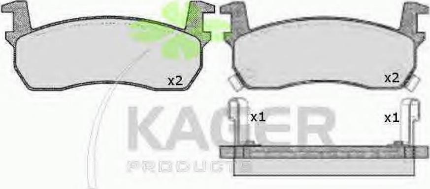 Kager 35-0278 - Bremžu uzliku kompl., Disku bremzes www.autospares.lv