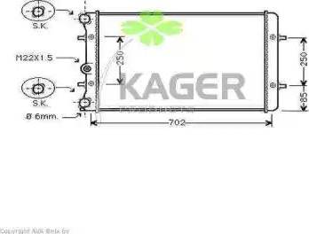 Kager 31-0033 - Radiators, Motora dzesēšanas sistēma www.autospares.lv