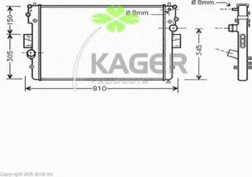 Kager 312144 - Radiators, Motora dzesēšanas sistēma www.autospares.lv