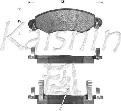 Kaishin D9051 - Тормозные колодки, дисковые, комплект www.autospares.lv