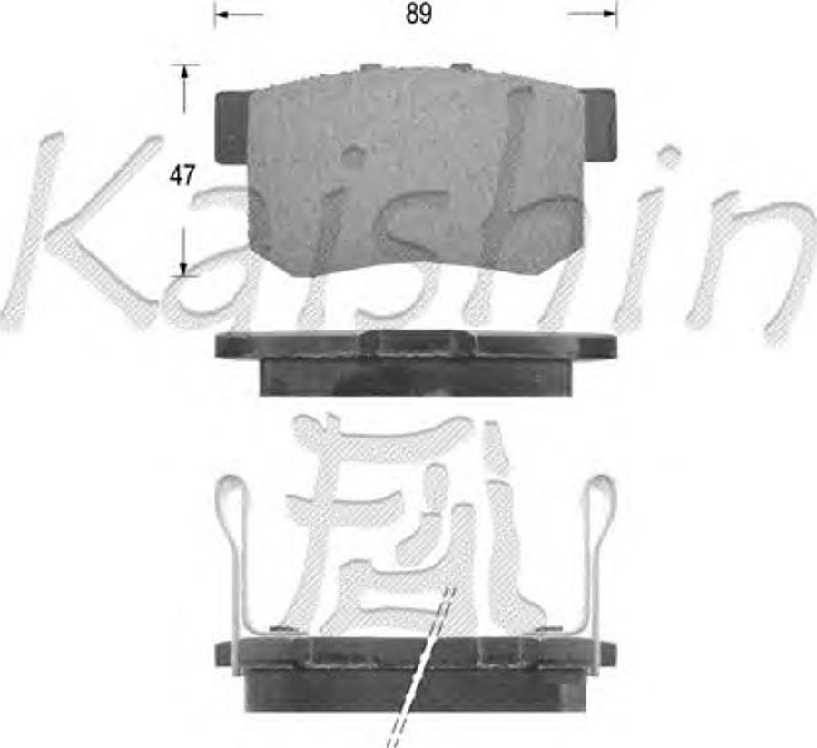 Kaishin D5066 - Тормозные колодки, дисковые, комплект www.autospares.lv