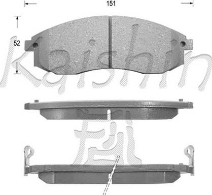 Kaishin D6110 - Brake Pad Set, disc brake www.autospares.lv