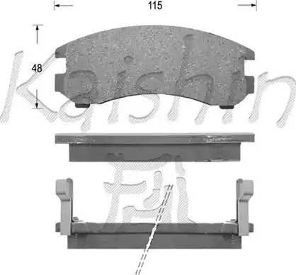 Kaishin D1066 - Тормозные колодки, дисковые, комплект www.autospares.lv