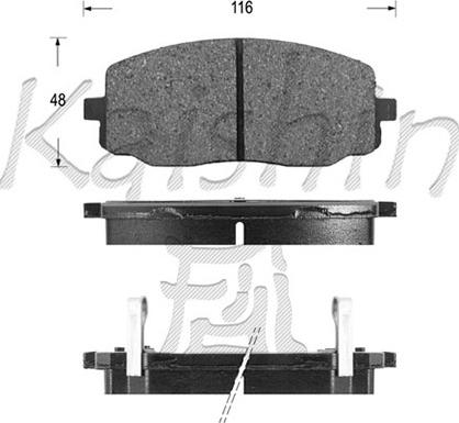 Kaishin D11154 - Тормозные колодки, дисковые, комплект www.autospares.lv