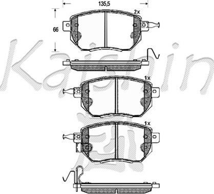 Kaishin D1264 - Brake Pad Set, disc brake www.autospares.lv