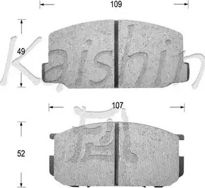 Kaishin D2021 - Brake Pad Set, disc brake www.autospares.lv