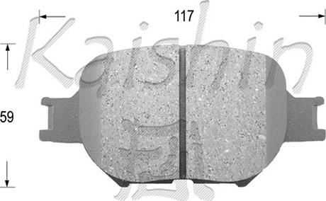 Kaishin D2180 - Тормозные колодки, дисковые, комплект www.autospares.lv