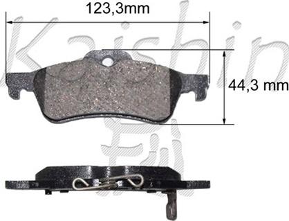 Kaishin D2312 - Brake Pad Set, disc brake www.autospares.lv