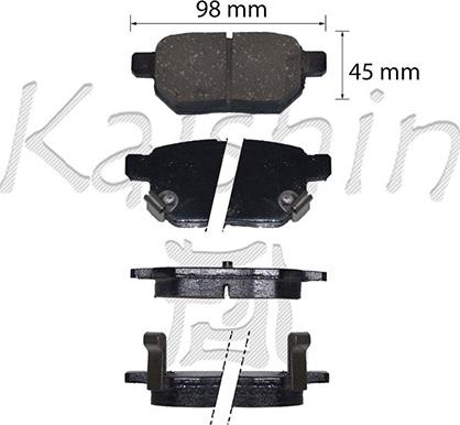 Kaishin D2323 - Тормозные колодки, дисковые, комплект www.autospares.lv