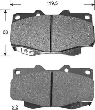 Kaishin D2215 - Brake Pad Set, disc brake www.autospares.lv