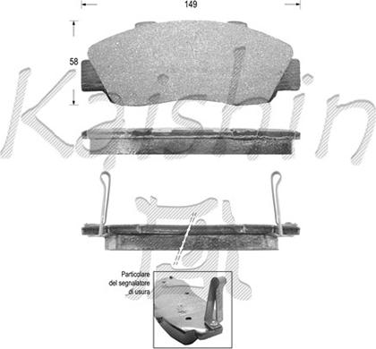 Kaishin FK5060 - Brake Pad Set, disc brake www.autospares.lv