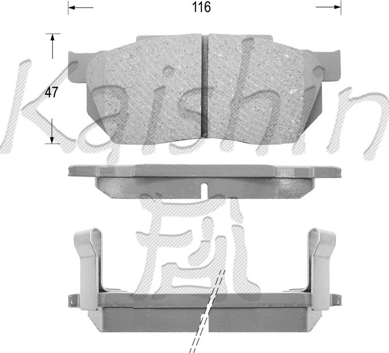 Kaishin FK5019 - Brake Pad Set, disc brake www.autospares.lv