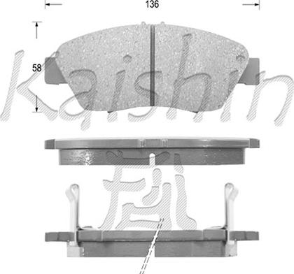 Kaishin FK5070 - Brake Pad Set, disc brake www.autospares.lv