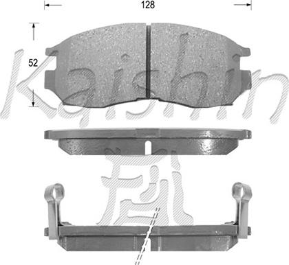 Kaishin FK6043 - Тормозные колодки, дисковые, комплект www.autospares.lv