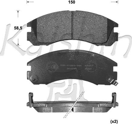 Kaishin FK6039 - Тормозные колодки, дисковые, комплект www.autospares.lv