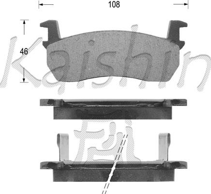 Kaishin FK1055 - Тормозные колодки, дисковые, комплект www.autospares.lv