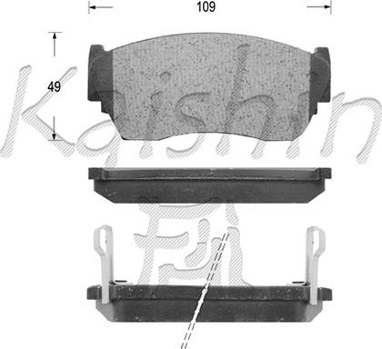 Kaishin FK1158 - Brake Pad Set, disc brake www.autospares.lv